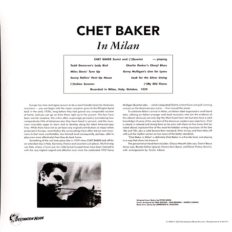Chet Baker - In Milan Clear Vinyl Edtion