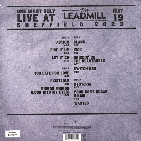 Def Leppard - Live At Leadmill Record Store Day 2024 Silver Vinyl Edition