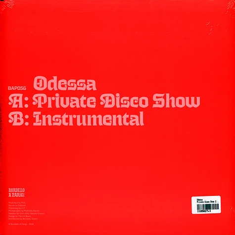 Odessa - Private Disco Show 2024 Repress Edition