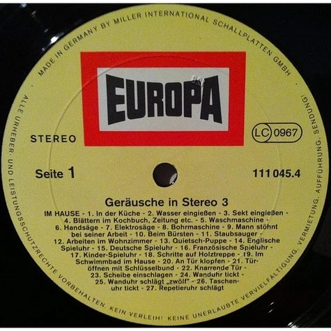 No Artist - Geräusche In Stereo 3 (Stereo Sound Effects)