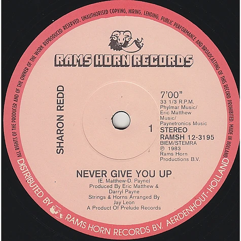 Sharon Redd - Never Give You Up / We're Friends Again