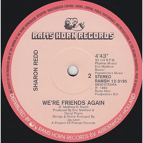 Sharon Redd - Never Give You Up / We're Friends Again