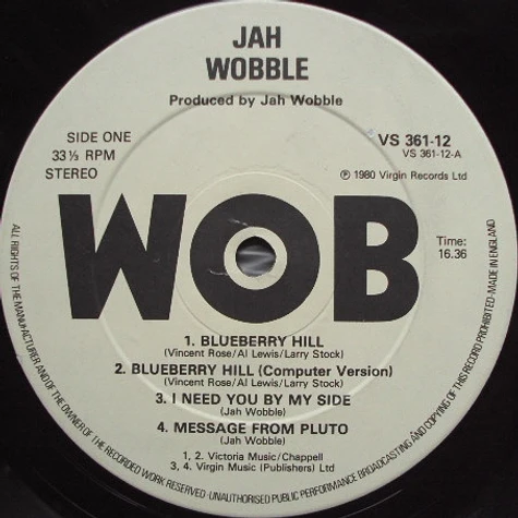 Jah Wobble - V.I.E.P. Featuring Blueberry Hill