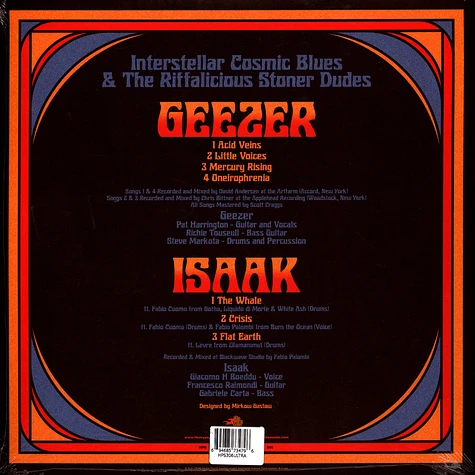 Geezer / Isaak - Interstellar Cosmic Blues & The Riffalicious Stoner Dudes Color In Color Vinyl Edition