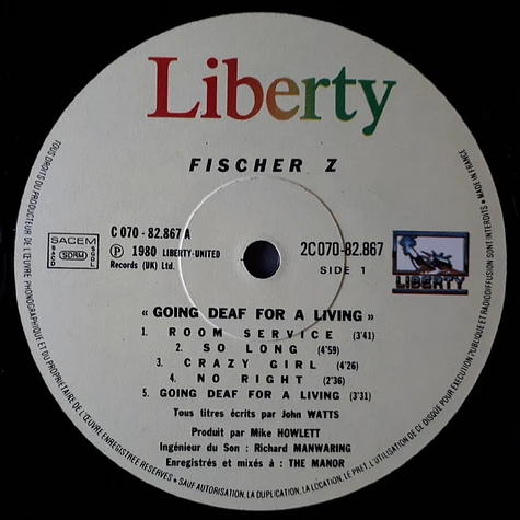 Fischer-Z - Going Deaf For A Living