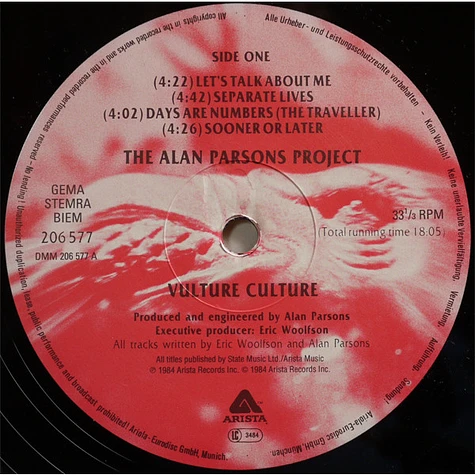 The Alan Parsons Project - Vulture Culture