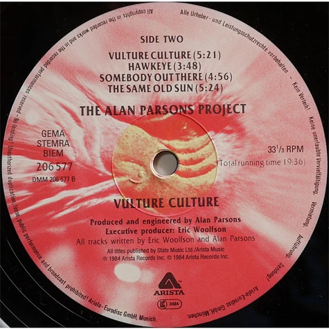 The Alan Parsons Project - Vulture Culture