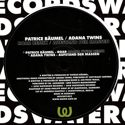 Patrice Bäumel / Adana Twins - Roars Remix / Aufstand Der Massen 2024 Repress Edition