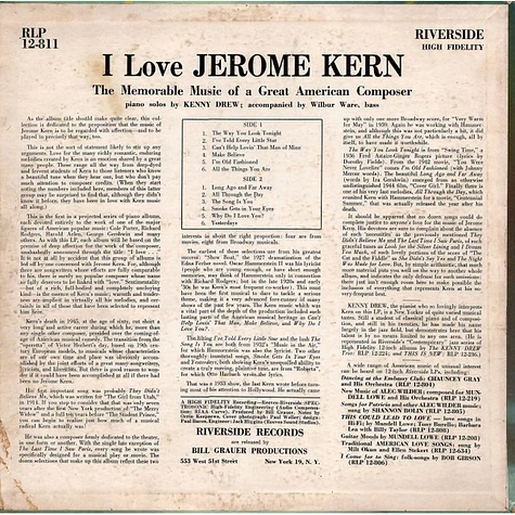 Kenny Drew - I Love Jerome Kern