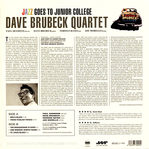 The Dave Brubeck Quartet - Jazz Goes To Junior College