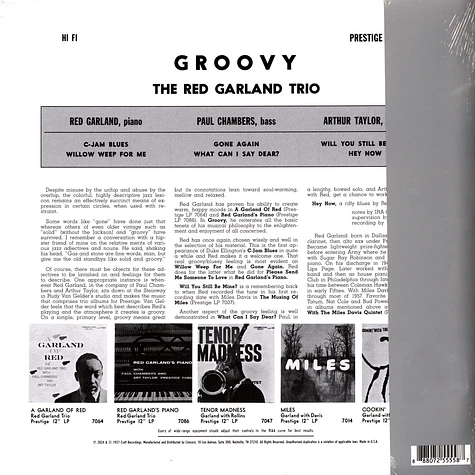 Red Garland Trio - Groovy (Original Jazz Classics Series)