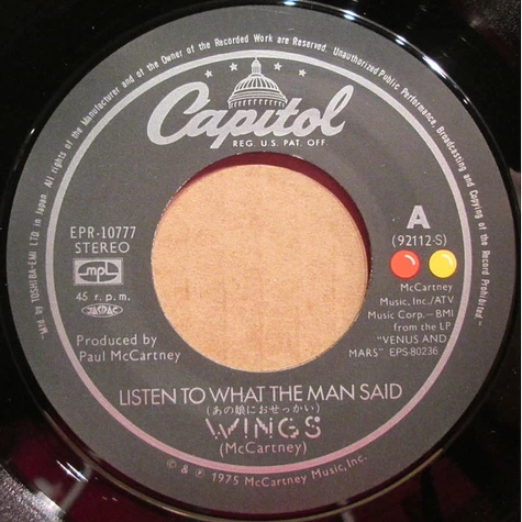 Wings - Listen To What The Man Said
