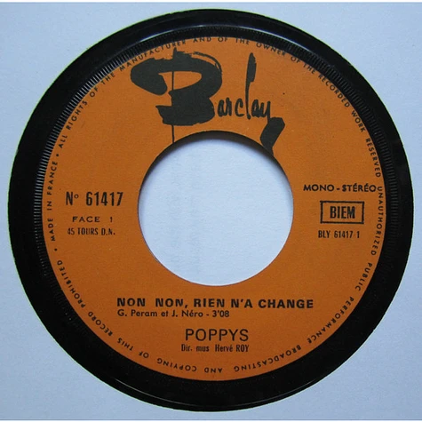 Poppys - Non, Non, Rien N'a Changé / Love, Lioubov, Amour