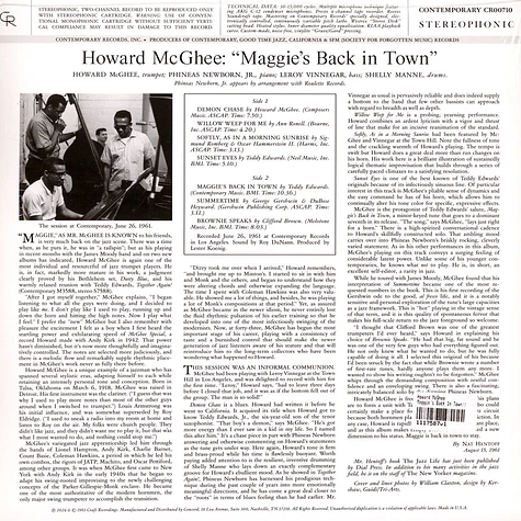 Howard McGhee - Maggie's Back In Town!!