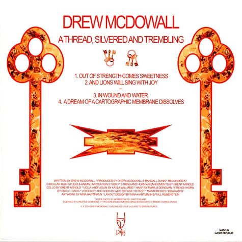 Drew McDowall - A Thread, Silvered And Trembling Clear Red Vinyl Edition