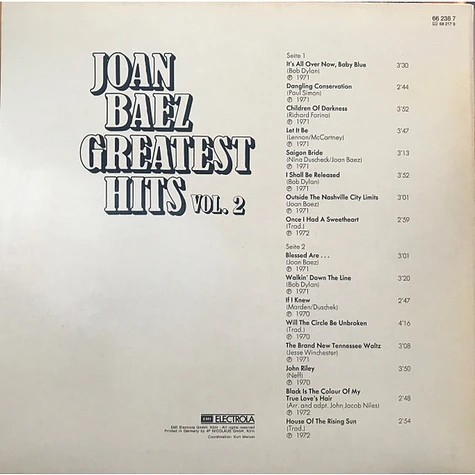 Joan Baez - Greatest Hits Vol. 2