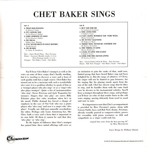 Chet Baker - Chet Baker Sings Clear Vinyl Edtion