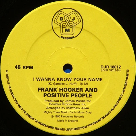 Frank Hooker & Positive People - This Feelin'