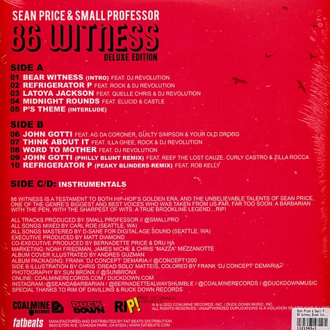 Sean Price & Small Professor - 86 Witness Black Vinyl Edition