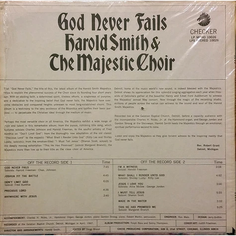 Harold Smith's Majestic Choir - God Never Fails