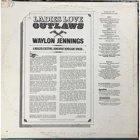 Waylon Jennings - Ladies Love Outlaws