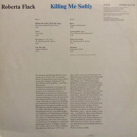 Roberta Flack - Killing Me Softly