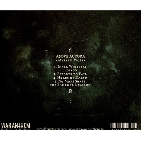 Above Aurora - Myriad Woes Black Vinyl Edition