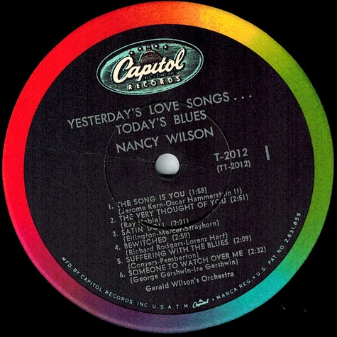 Nancy Wilson, Gerald Wilson Orchestra - Yesterday's Love Songs • Today's Blues