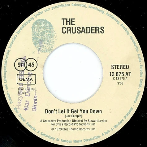 The Crusaders - Don't Let It Get You Down / Journey From Within