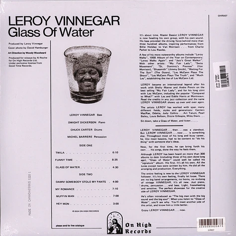 Leroy Vinnegar - Glass Of Water