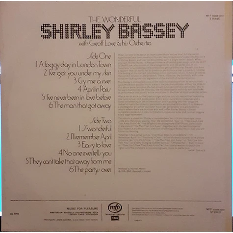 Shirley Bassey with Geoff Love & His Orchestra - The Wonderful Shirley Bassey