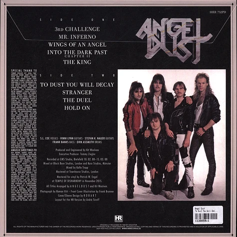 Angel Dust - To Dust You Will Decay Picture Disc Edition