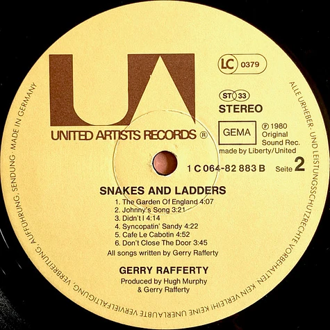 Gerry Rafferty - Snakes And Ladders