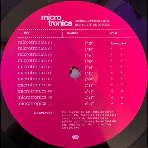 Broadcast - Microtronics - Volumes 1 & 2