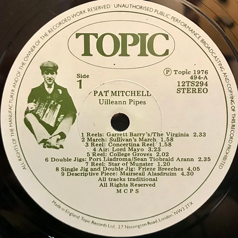 Pat Mitchell - Uilleann Pipes