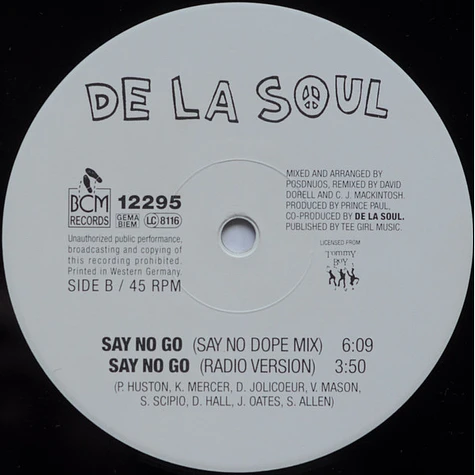 De La Soul - Say No Go