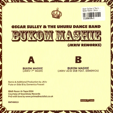 Oscar Sulley & The Uhuru Dance Band - Bukom Mashie (Jkriv Reworks)