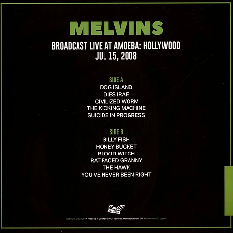 Melvins - Broadcast Live At Amoeba: Hollywood 2008