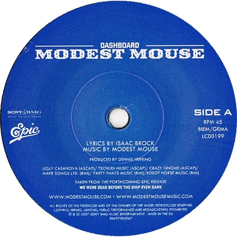 Modest Mouse - Dashboard