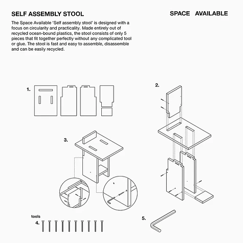 Space Available - Self Assemble Stool