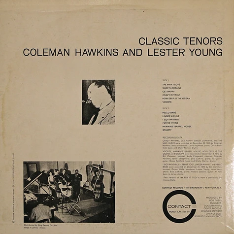 Coleman Hawkins And Lester Young - Classic Tenors