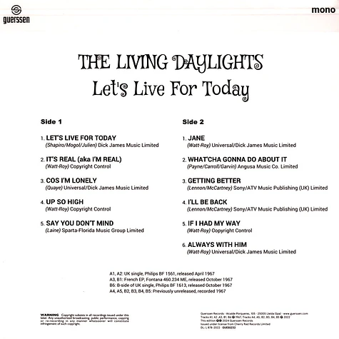 The Living Daylights - Let's Live For Today