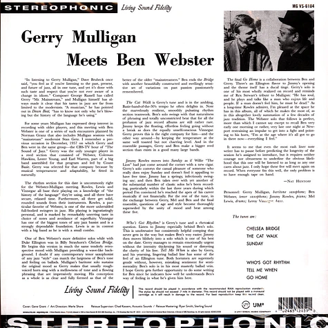 Gerry Mulligan & Ben Webster - Gerry Mulligan & Ben Webster Acoustic Sounds Edition