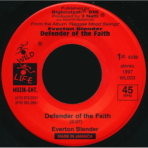 Jah. T. Feat Major Damage / Everton Blender - Sensi Makes Sense / Defender Of The Faith