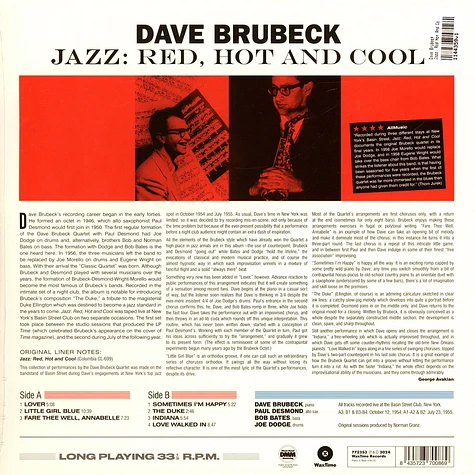 Dave Brubeck - Jazz: Red Hot And Cool Limited Edition