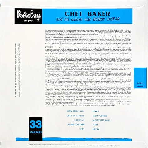The Chet Baker Quintet With Bobby Jaspar - Chet Baker And His Quintet With Bobby Jaspar