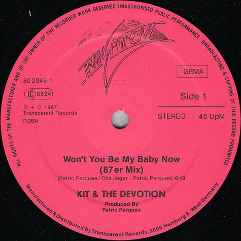 Kit & The Devotion - Won't You Be My Baby Now