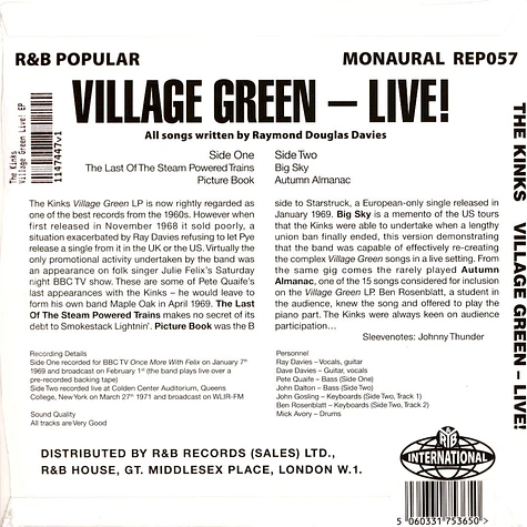 The Kinks - Village Green Live! EP