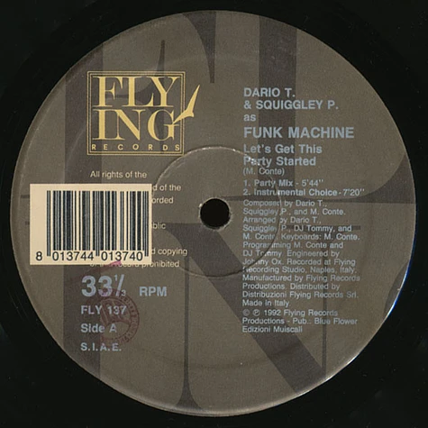 Dario Tofano & Squiggley P. As Funk Machine - Let's Get This Party Started