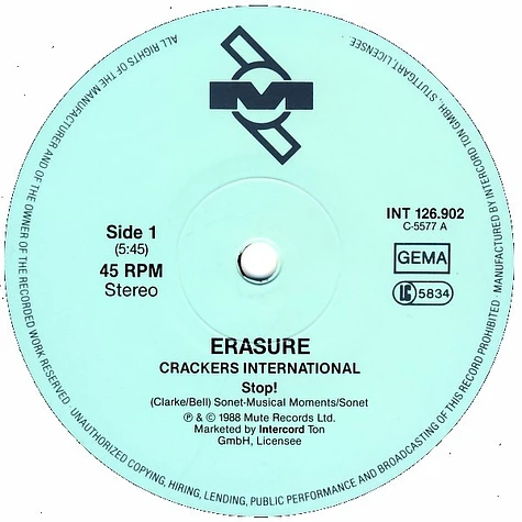 Erasure - Crackers International Part II